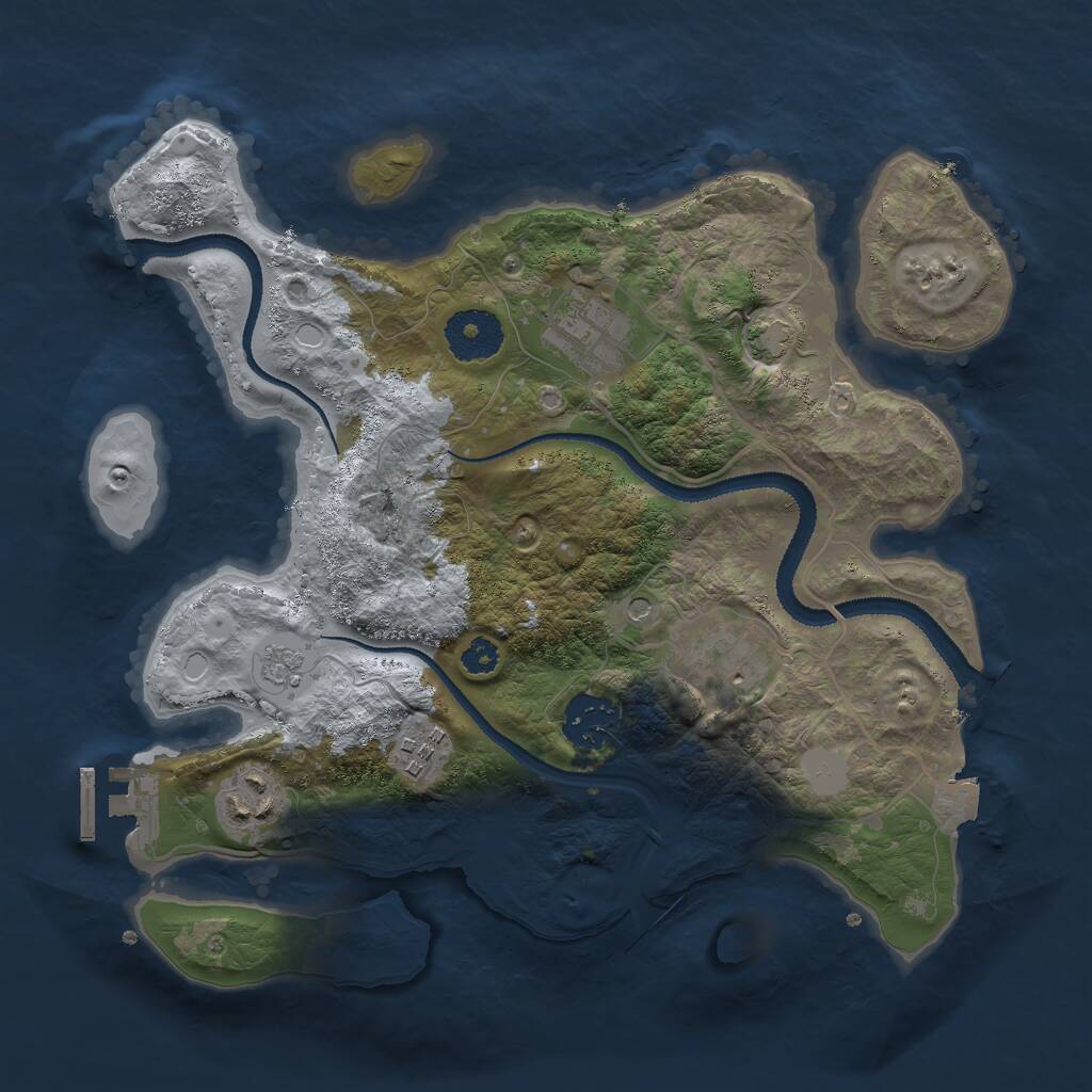 Rust Map: Procedural Map, Size: 3000, Seed: 95816, 10 Monuments