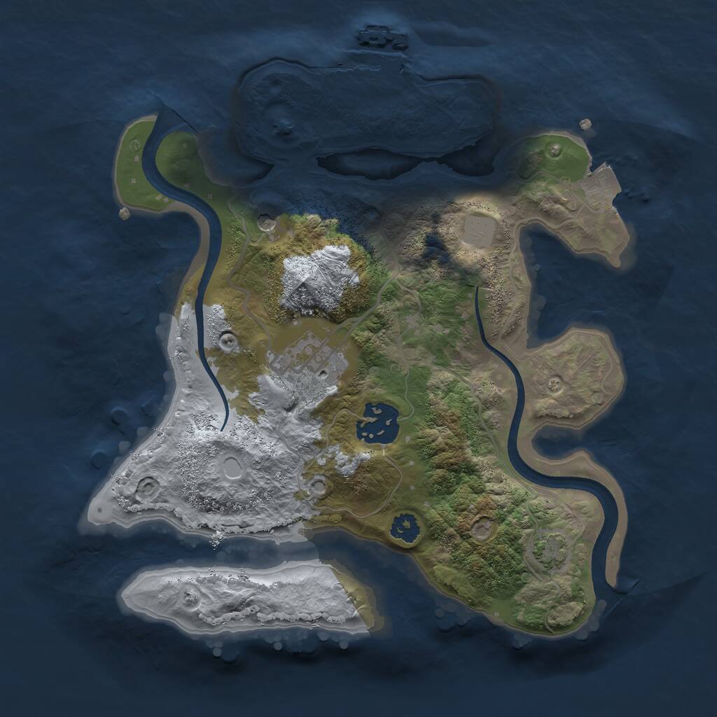 Rust Map: Procedural Map, Size: 2500, Seed: 6099451, 6 Monuments