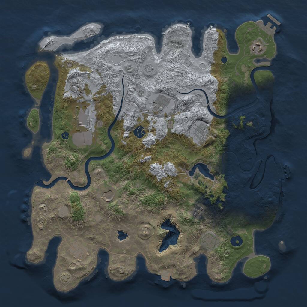Rust Map: Procedural Map, Size: 4000, Seed: 159060938, 16 Monuments