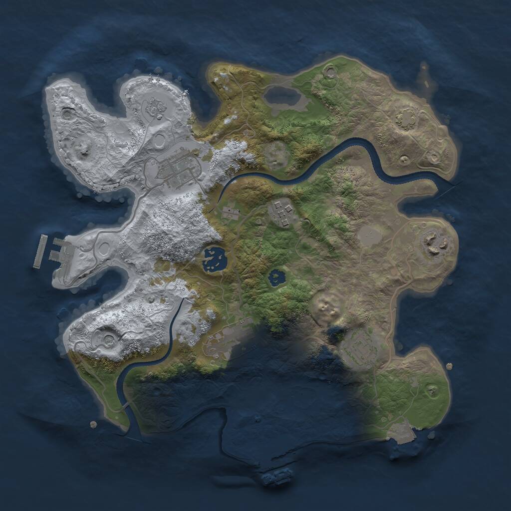 Rust Map: Procedural Map, Size: 3000, Seed: 28386, 12 Monuments