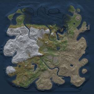 Thumbnail Rust Map: Procedural Map, Size: 4000, Seed: 635395439, 16 Monuments