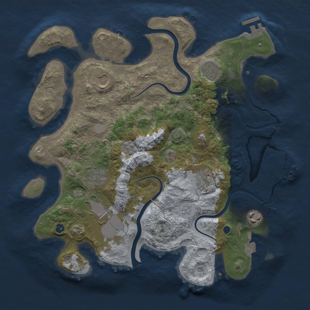 Rust Map: Procedural Map, Size: 3500, Seed: 1652924165, 13 Monuments
