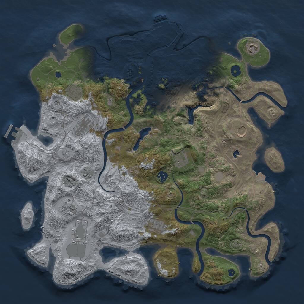 Rust Map: Procedural Map, Size: 4250, Seed: 2085781650, 17 Monuments