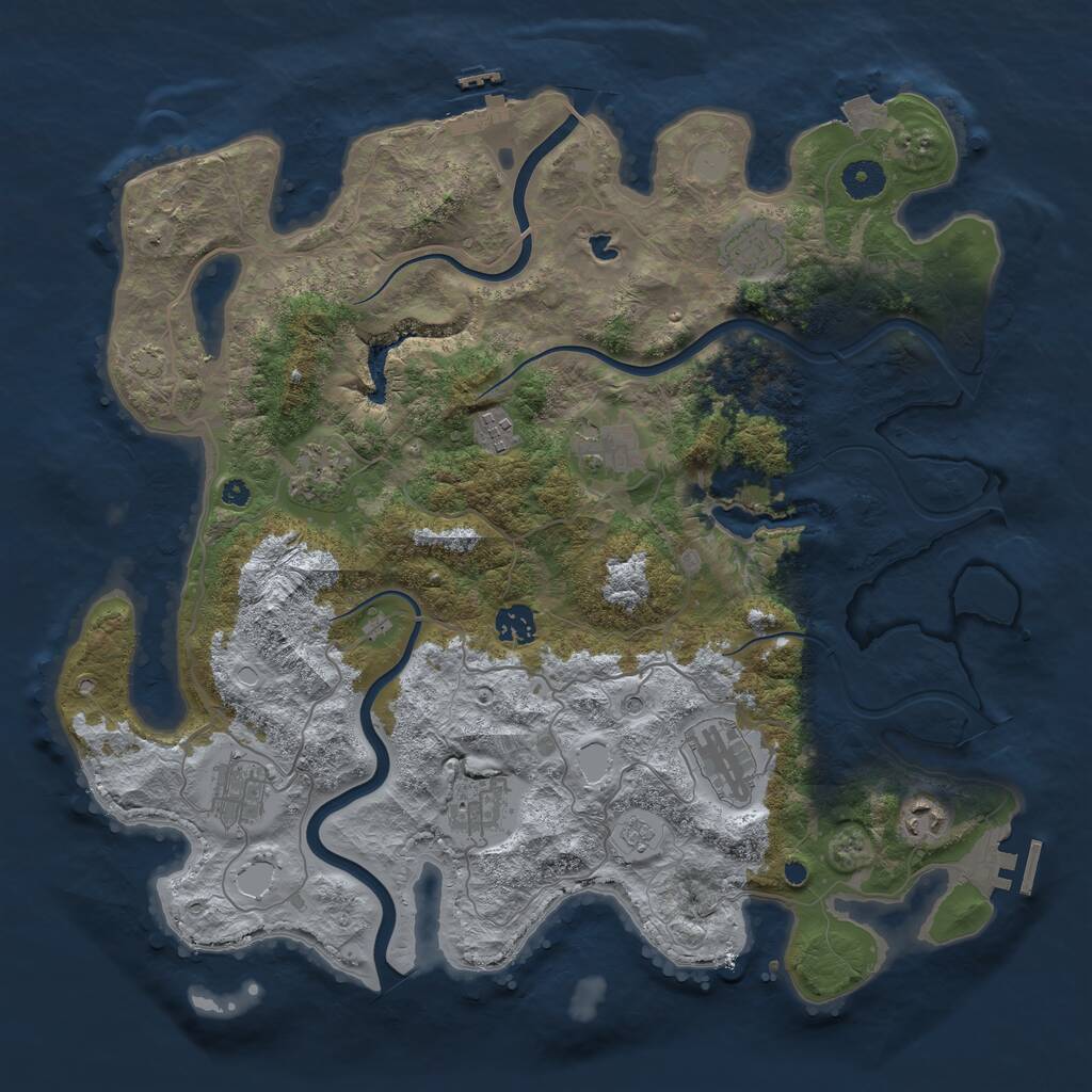 Rust Map: Procedural Map, Size: 4000, Seed: 986789345, 15 Monuments