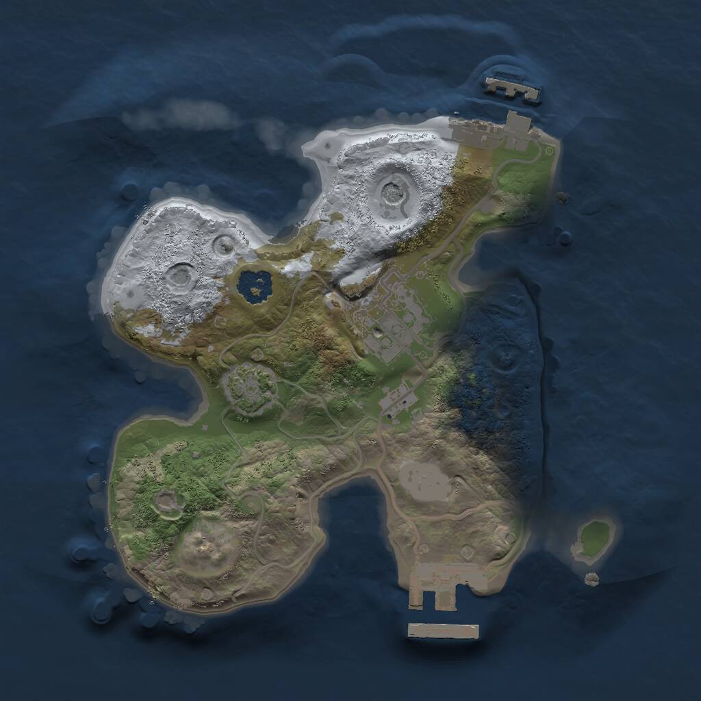 Rust Map: Procedural Map, Size: 2000, Seed: 1105942, 6 Monuments