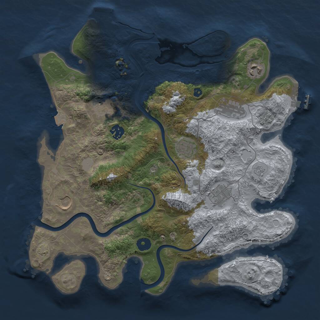 Rust Map: Procedural Map, Size: 3500, Seed: 481982, 14 Monuments