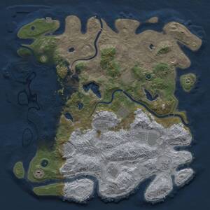 Thumbnail Rust Map: Procedural Map, Size: 4500, Seed: 1011408690, 16 Monuments