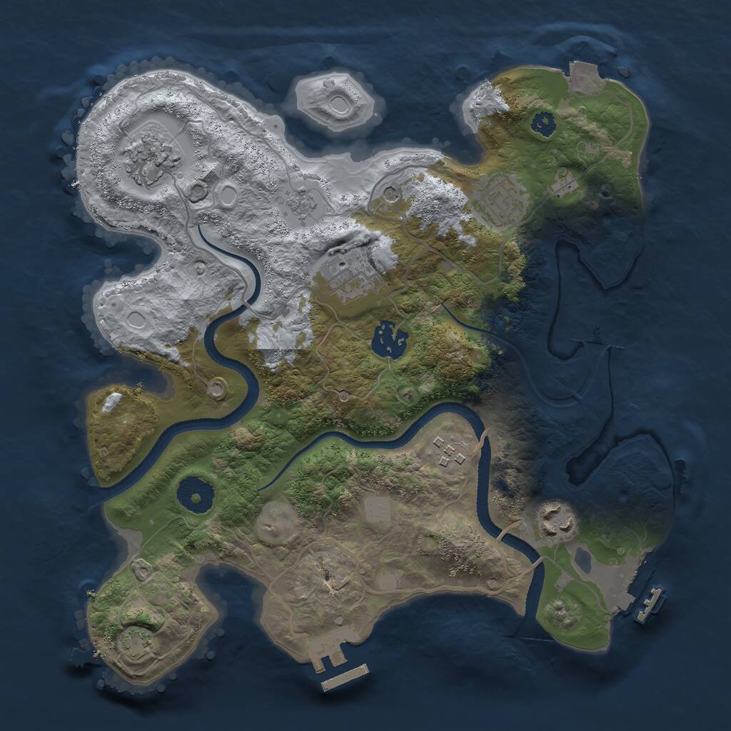 Rust Map: Procedural Map, Size: 3000, Seed: 1617347814, 12 Monuments