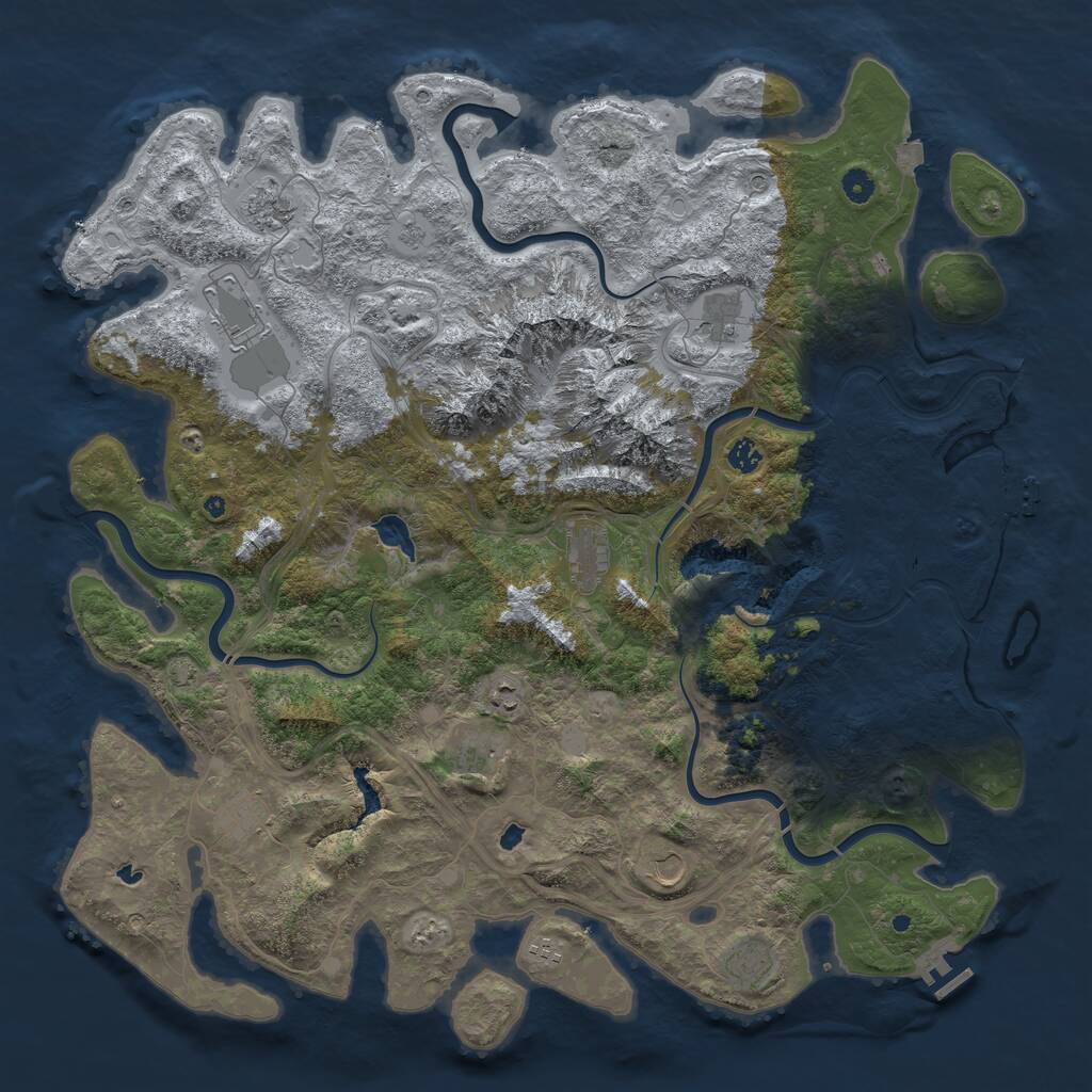 Rust Map: Procedural Map, Size: 5000, Seed: 751105571, 17 Monuments
