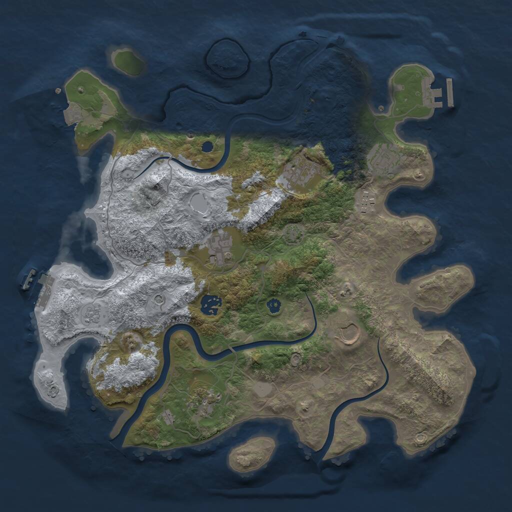 Rust Map: Procedural Map, Size: 3611, Seed: 2568592, 13 Monuments