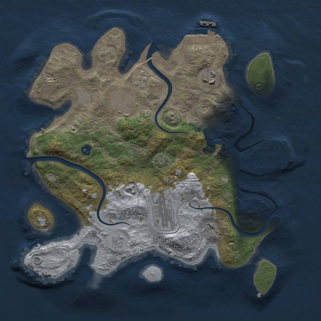 Rust Map: Procedural Map, Size: 3000, Seed: 349439011, 10 Monuments