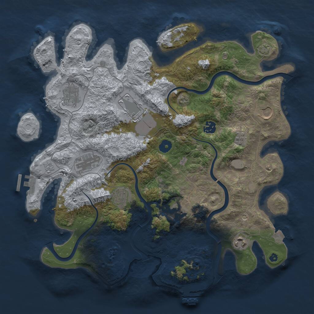 Rust Map: Procedural Map, Size: 3750, Seed: 1478634791, 15 Monuments