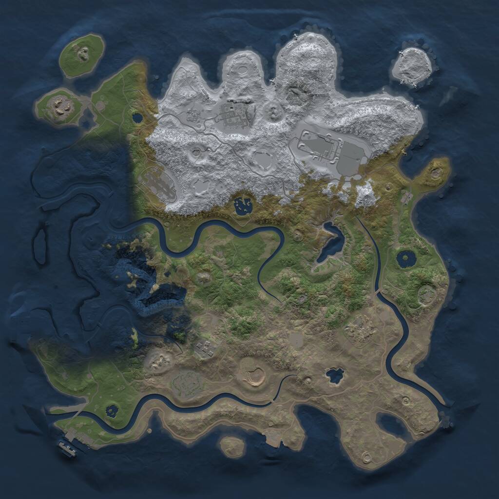 Rust Map: Procedural Map, Size: 4000, Seed: 975653659, 15 Monuments