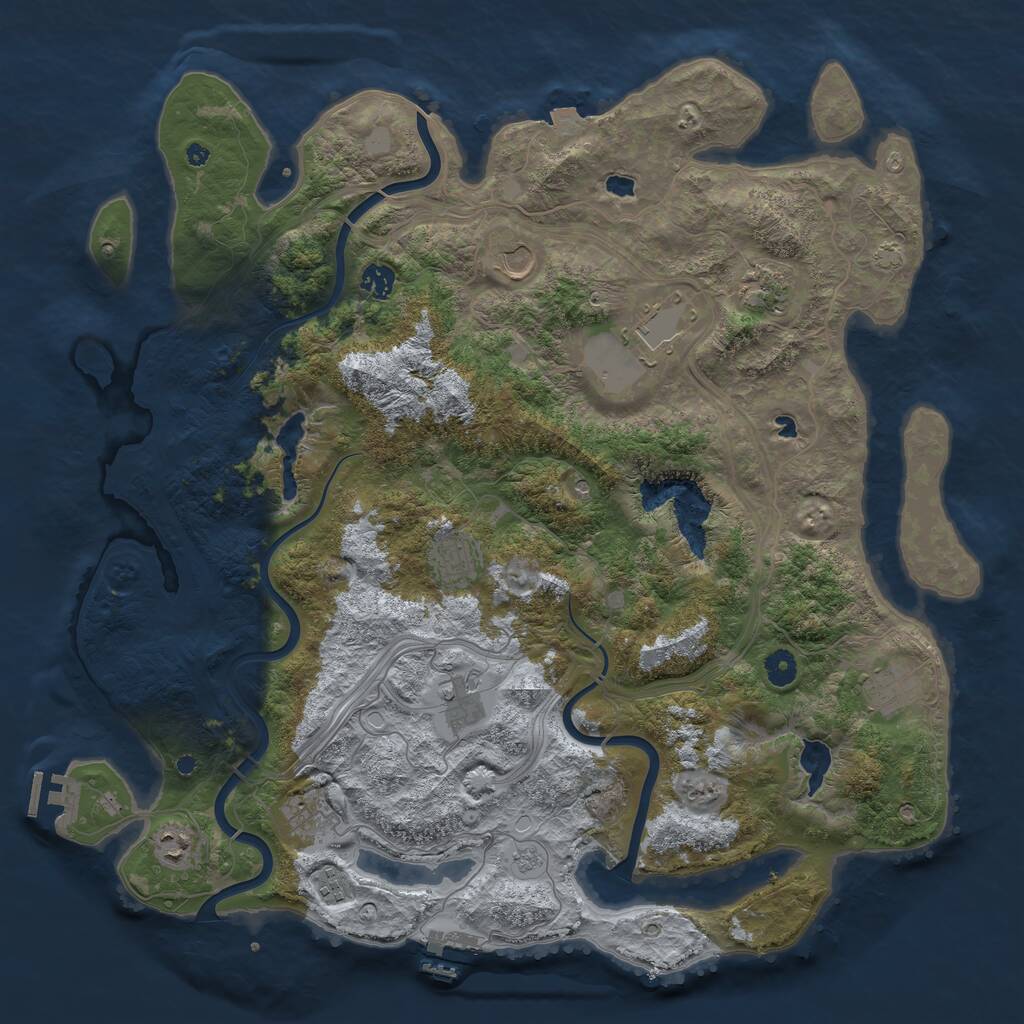 Rust Map: Procedural Map, Size: 4500, Seed: 9181217, 16 Monuments