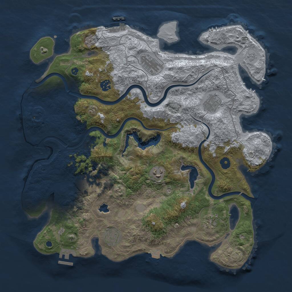 Rust Map: Procedural Map, Size: 4000, Seed: 948703649, 14 Monuments