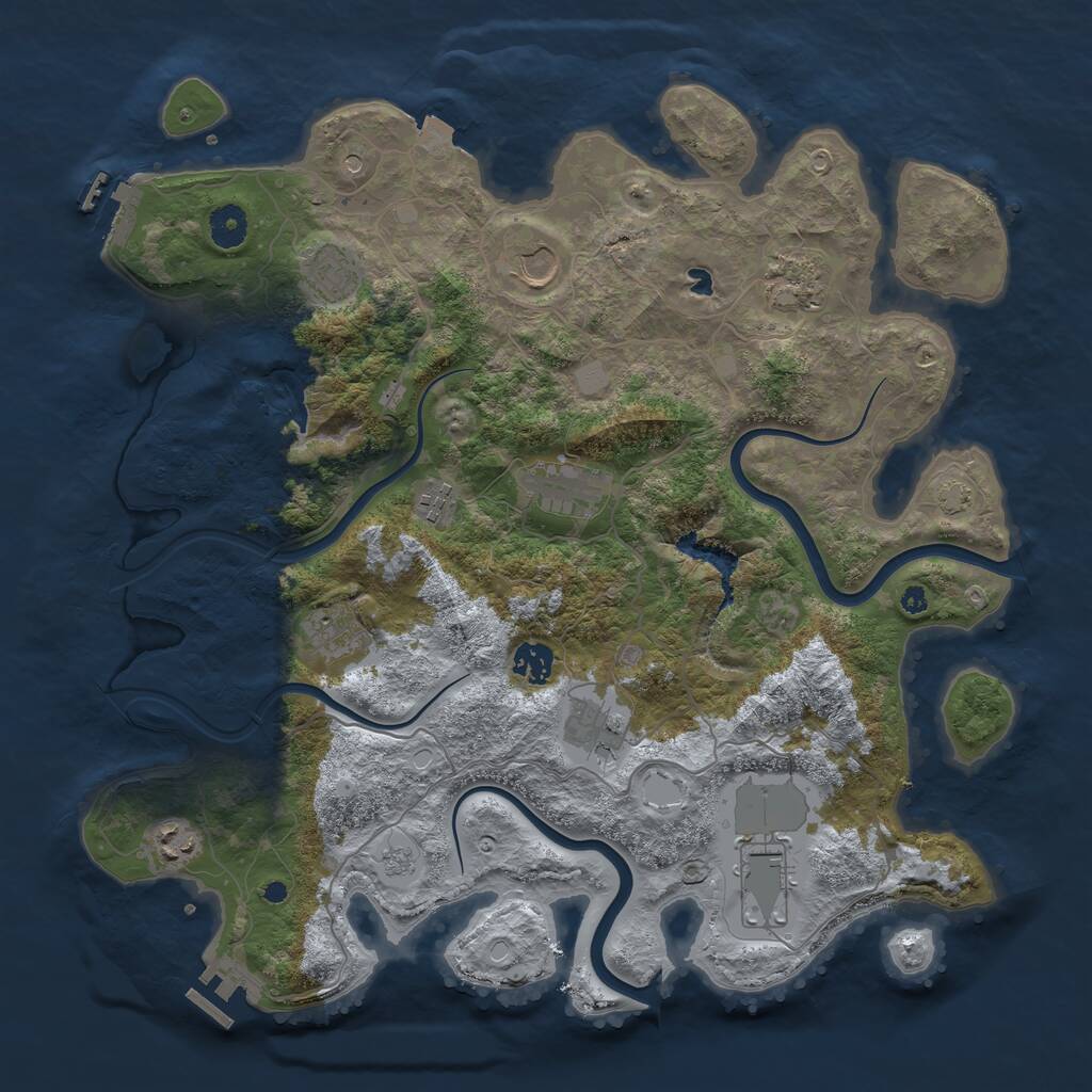 Rust Map: Procedural Map, Size: 4000, Seed: 56987632, 16 Monuments