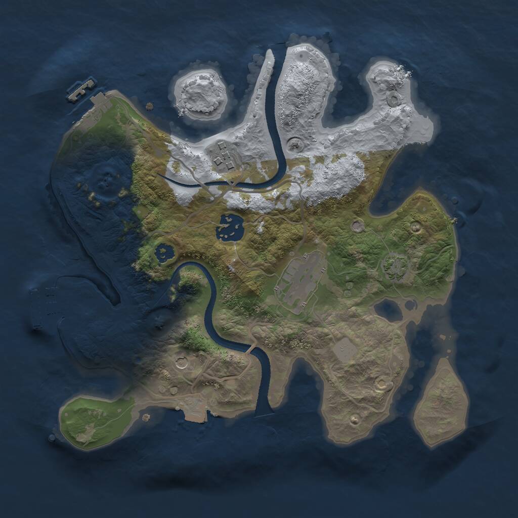 Rust Map: Procedural Map, Size: 2700, Seed: 1785153700, 8 Monuments