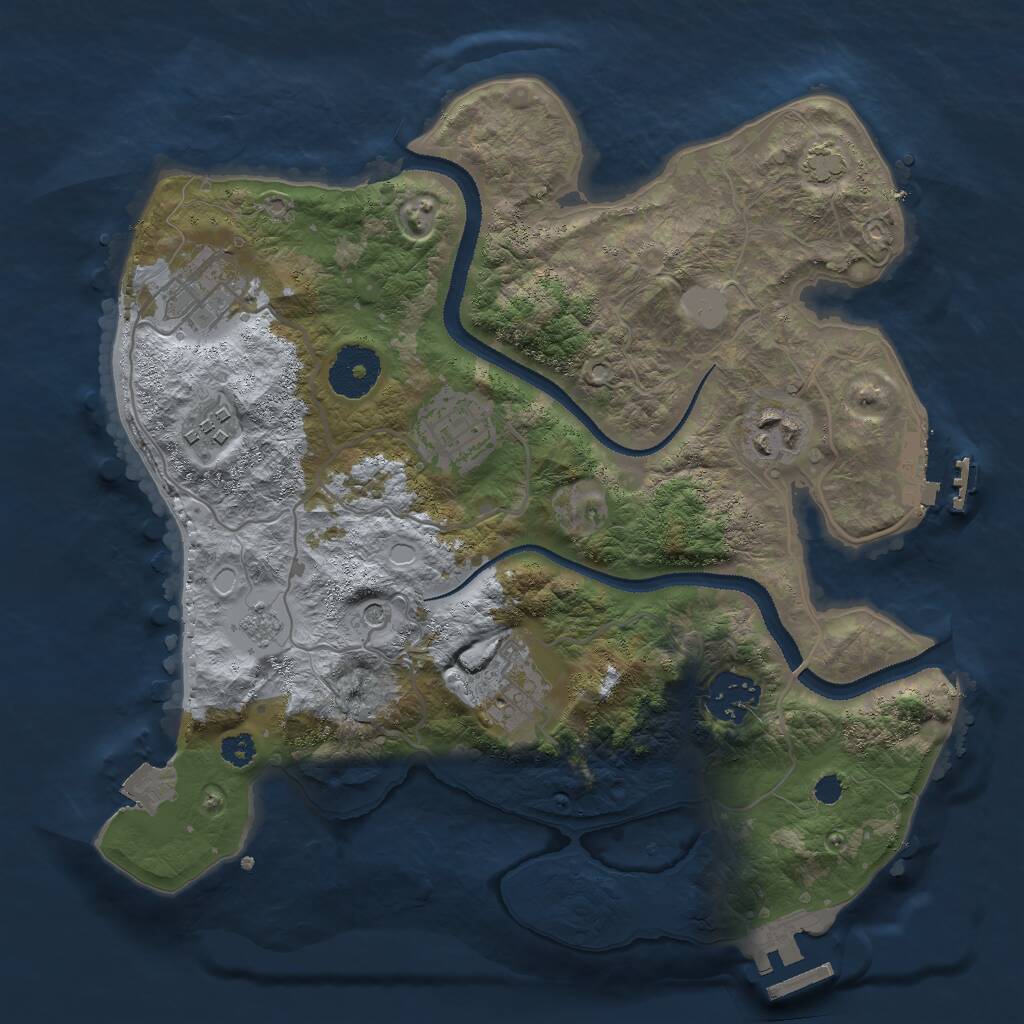Rust Map: Procedural Map, Size: 3000, Seed: 270726, 12 Monuments