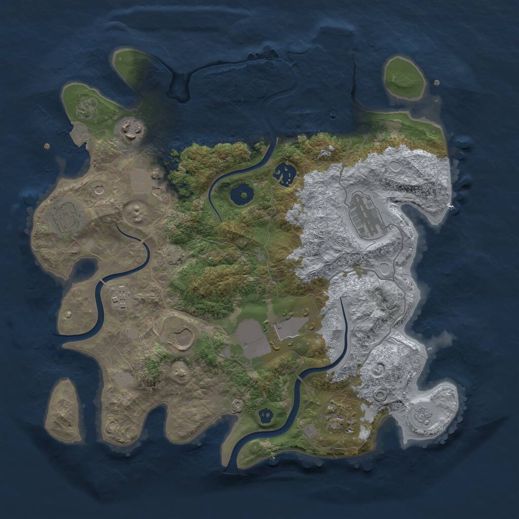 Rust Map: Procedural Map, Size: 3500, Seed: 1115678895, 14 Monuments