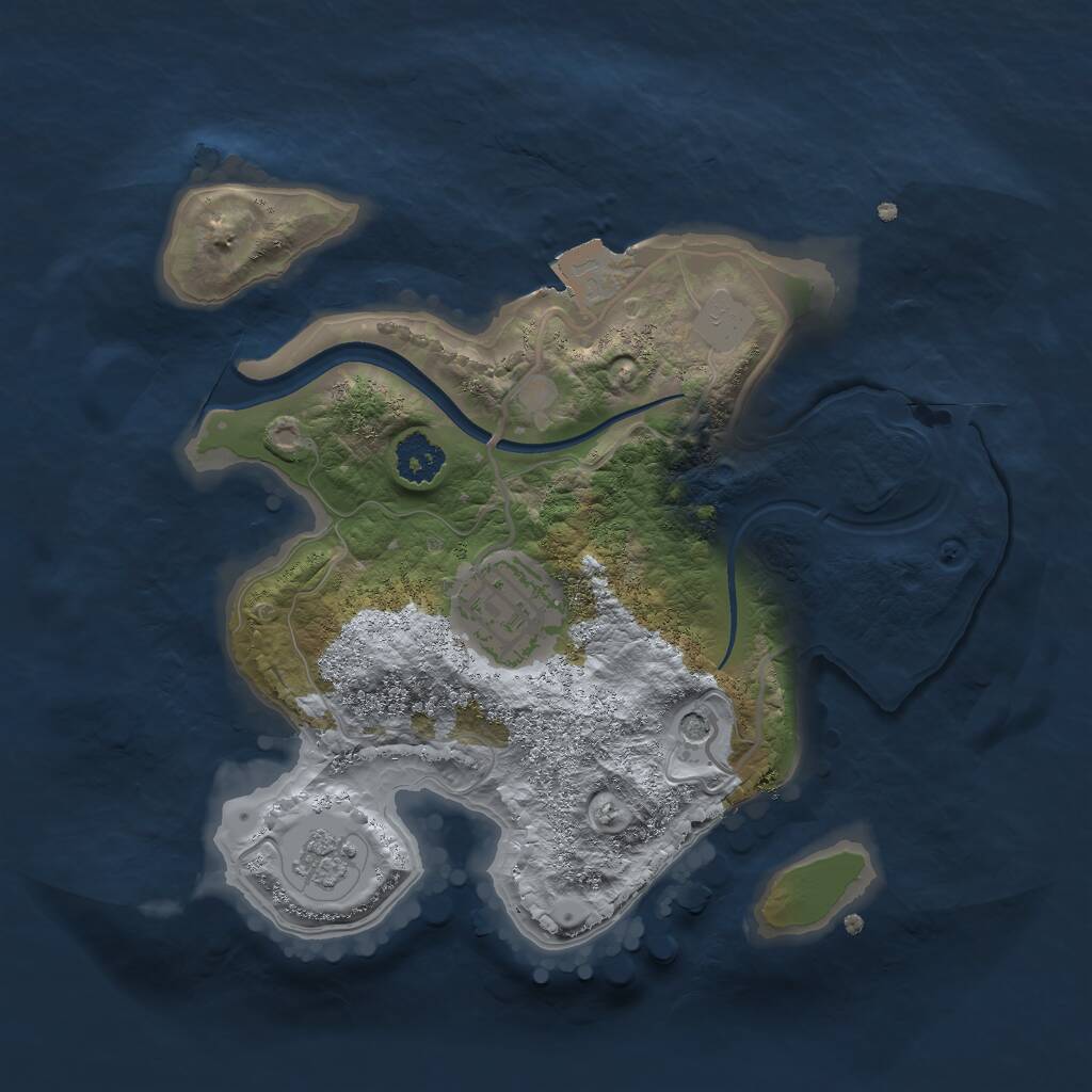 Rust Map: Procedural Map, Size: 2250, Seed: 1995, 4 Monuments