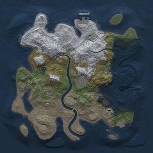 Thumbnail Rust Map: Procedural Map, Size: 3000, Seed: 84875, 9 Monuments