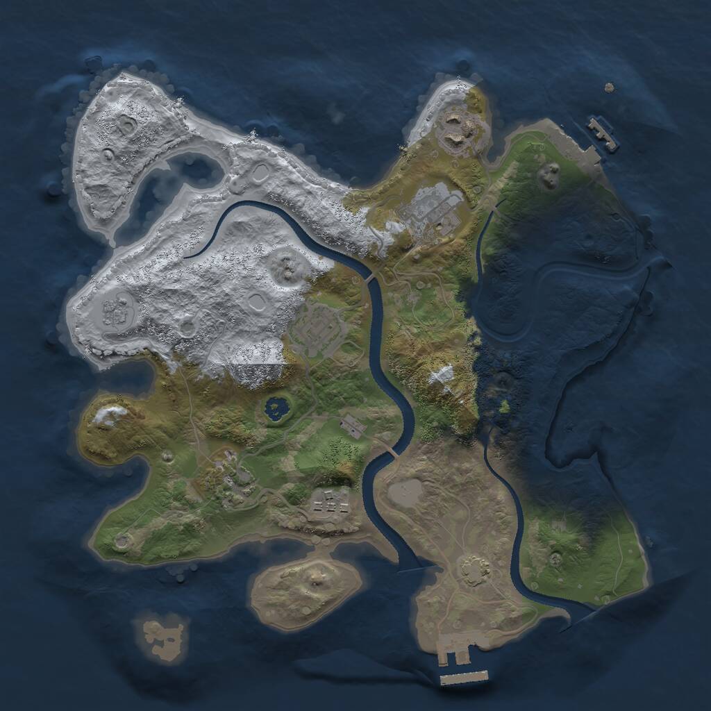 Rust Map: Procedural Map, Size: 3000, Seed: 29022, 10 Monuments