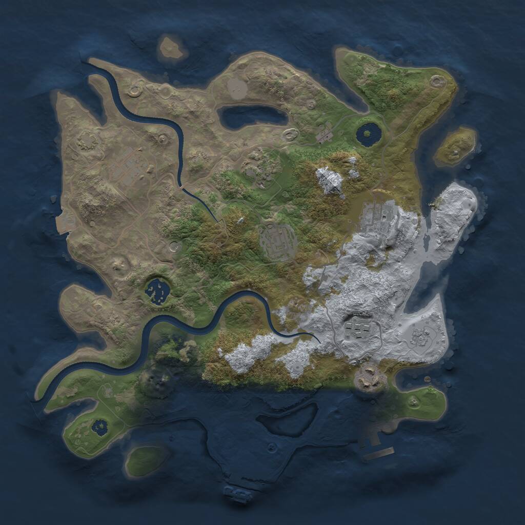 Rust Map: Procedural Map, Size: 3300, Seed: 171717, 13 Monuments