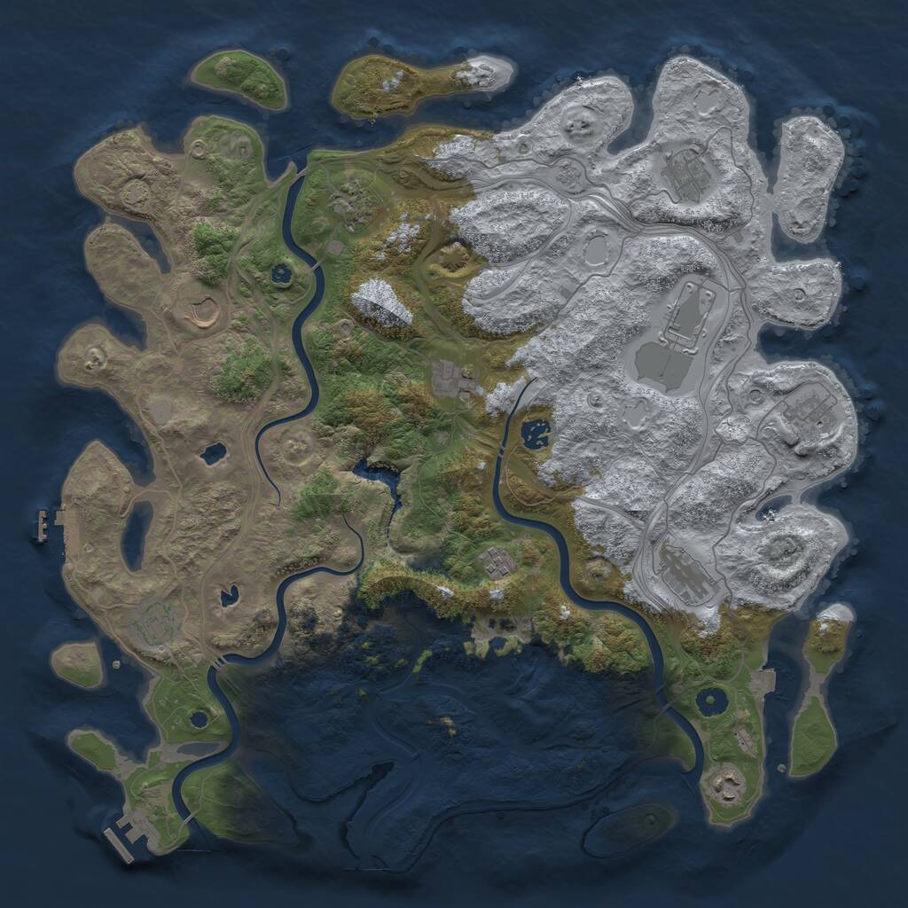 Rust Map: Procedural Map, Size: 4500, Seed: 2024006962, 17 Monuments