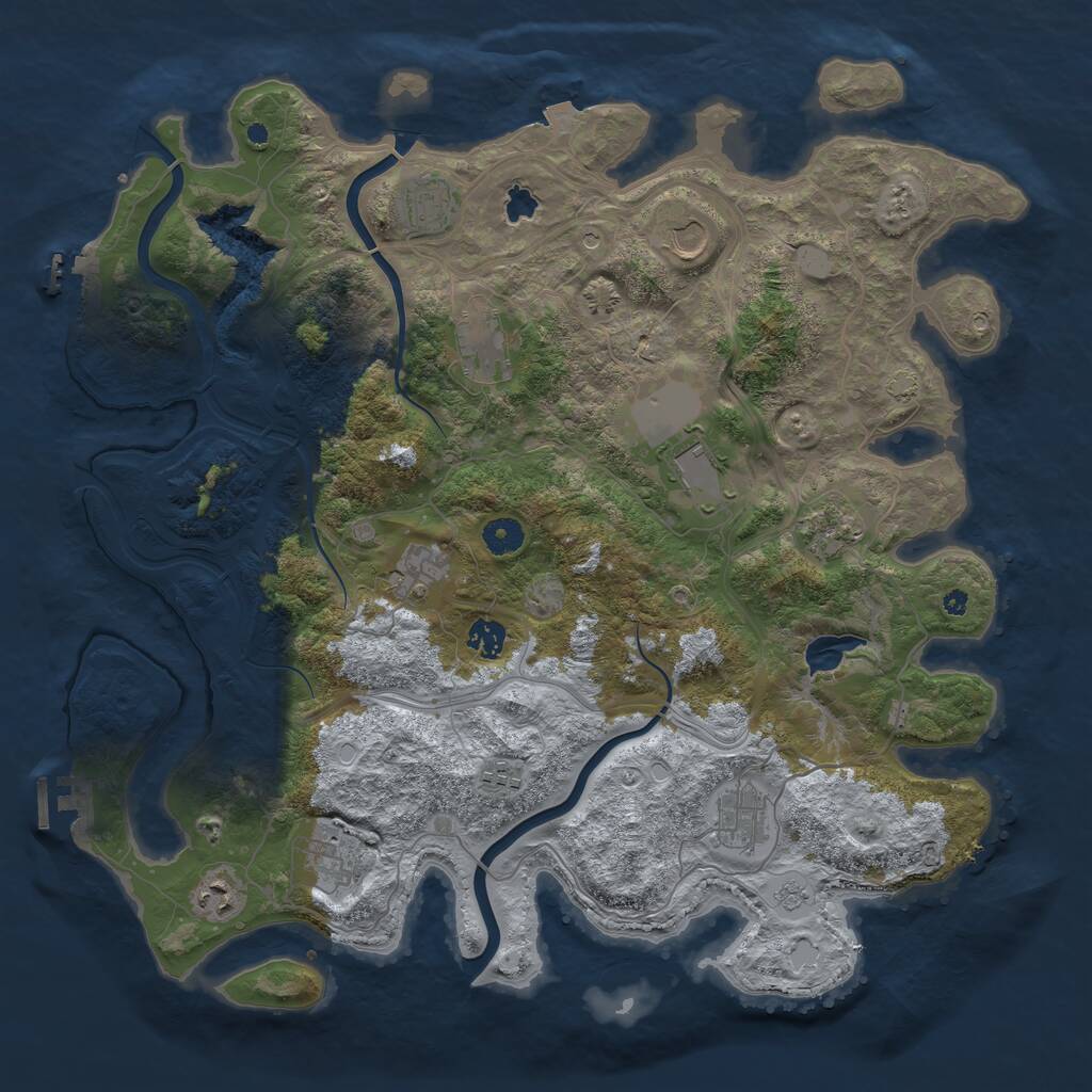 Rust Map: Procedural Map, Size: 4250, Seed: 27072026, 17 Monuments