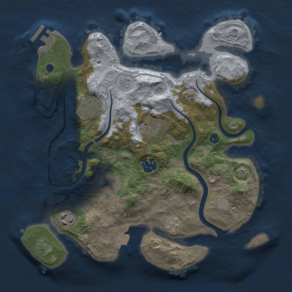 Rust Map: Procedural Map, Size: 3000, Seed: 8473921, 11 Monuments