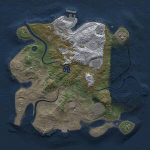 Thumbnail Rust Map: Procedural Map, Size: 3000, Seed: 1761302602, 11 Monuments