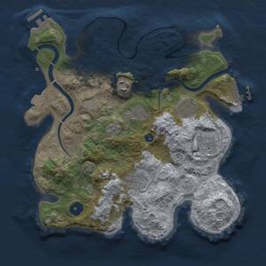 Thumbnail Rust Map: Procedural Map, Size: 3000, Seed: 912809930, 12 Monuments