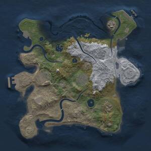 Thumbnail Rust Map: Procedural Map, Size: 3000, Seed: 1943343714, 12 Monuments