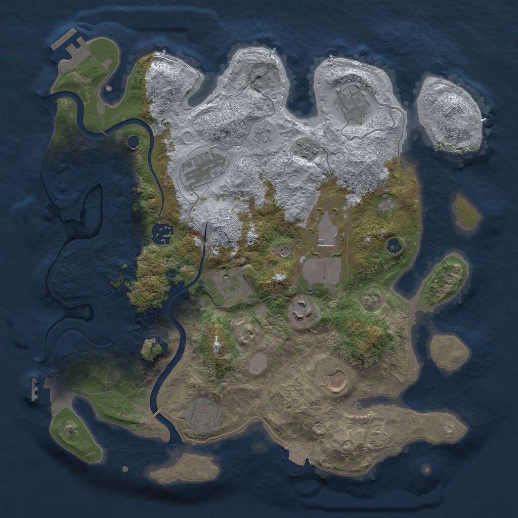 Rust Map: Procedural Map, Size: 3500, Seed: 964128027, 15 Monuments