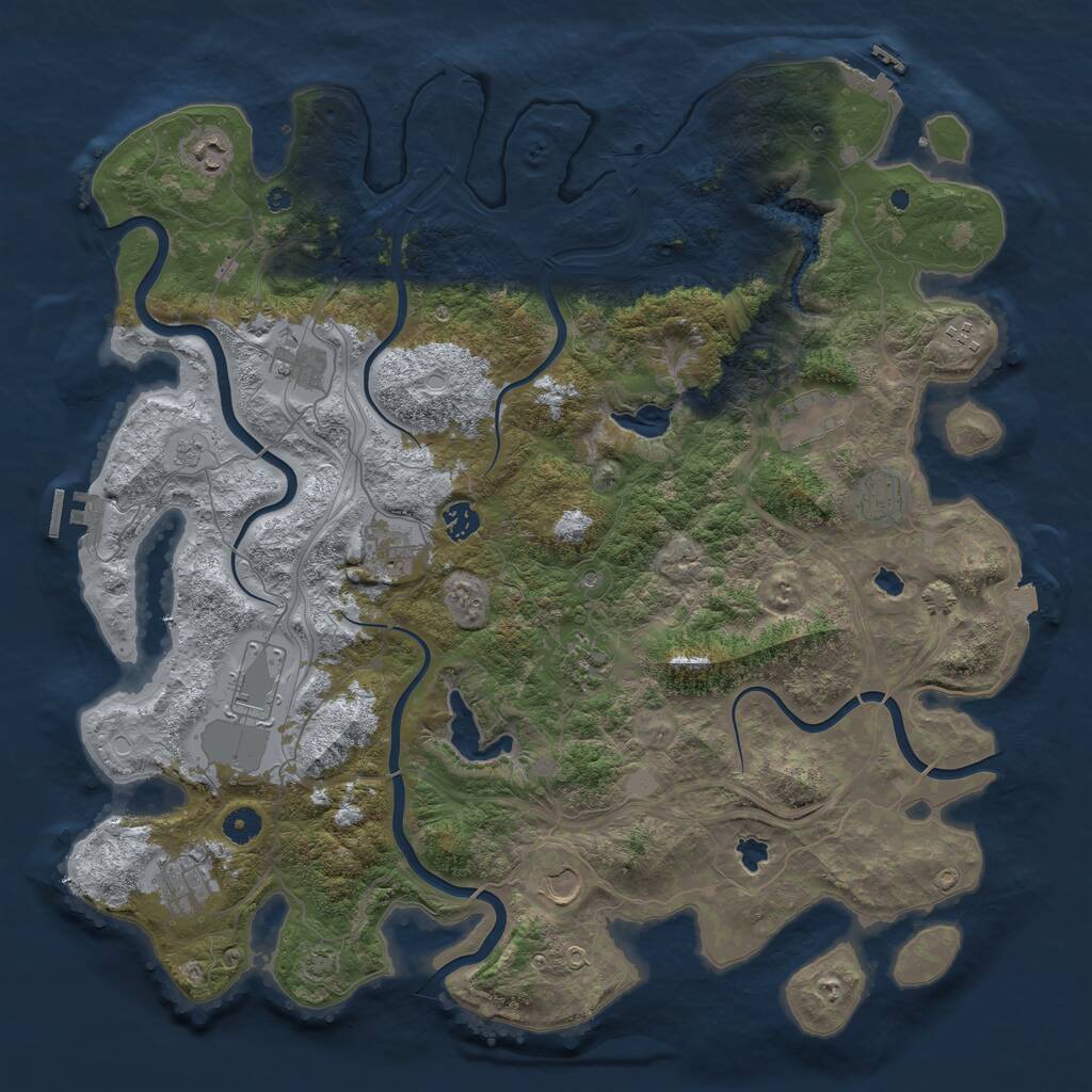 Rust Map: Procedural Map, Size: 4500, Seed: 481970, 17 Monuments
