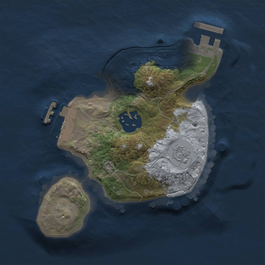 Rust Map: Procedural Map, Size: 1800, Seed: 747151, 5 Monuments