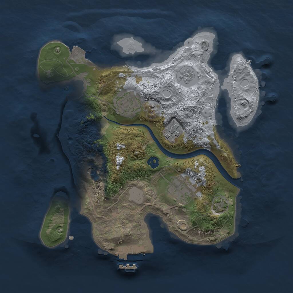 Rust Map: Procedural Map, Size: 2500, Seed: 23000, 8 Monuments