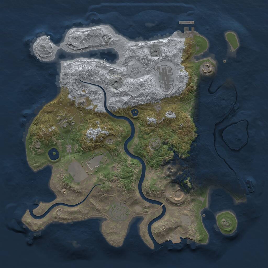 Rust Map: Procedural Map, Size: 3500, Seed: 261701643, 13 Monuments