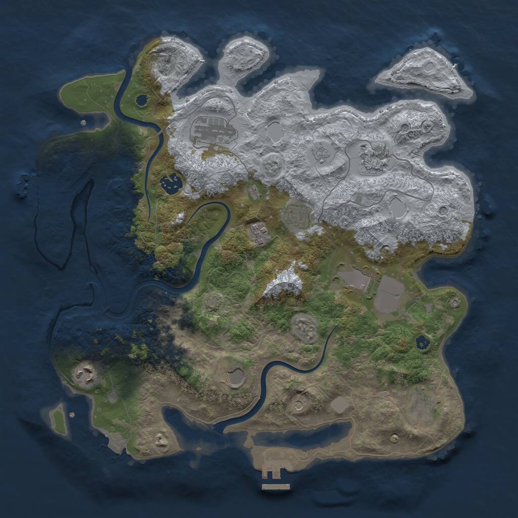 Rust Map: Procedural Map, Size: 3750, Seed: 981245, 15 Monuments