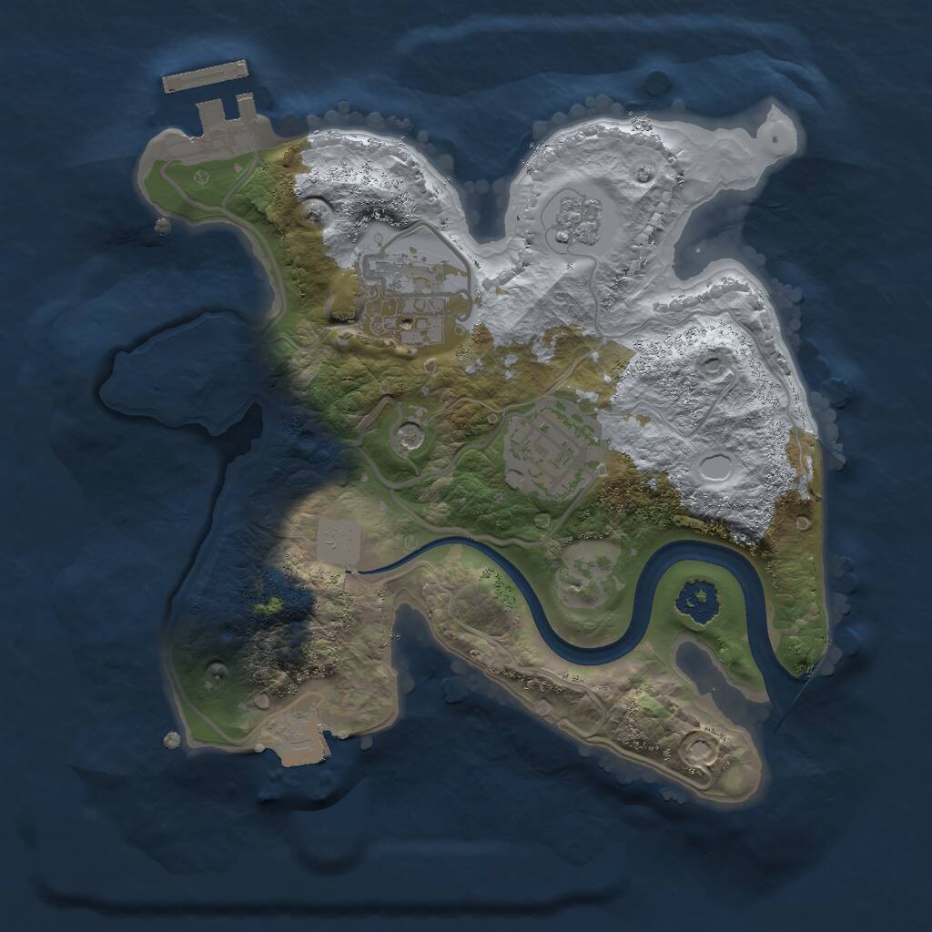Rust Map: Procedural Map, Size: 2200, Seed: 1653634479, 6 Monuments
