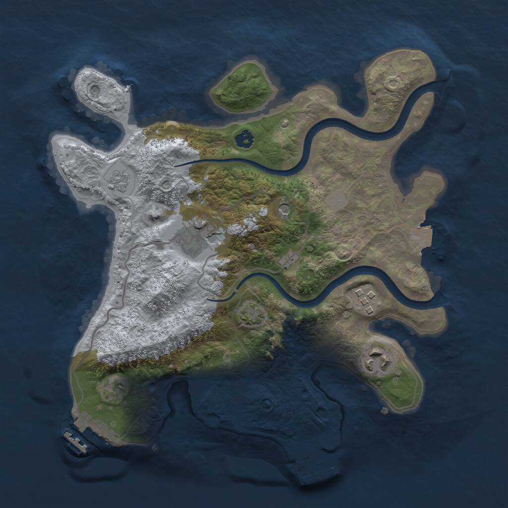 Rust Map: Procedural Map, Size: 2800, Seed: 863197543, 9 Monuments
