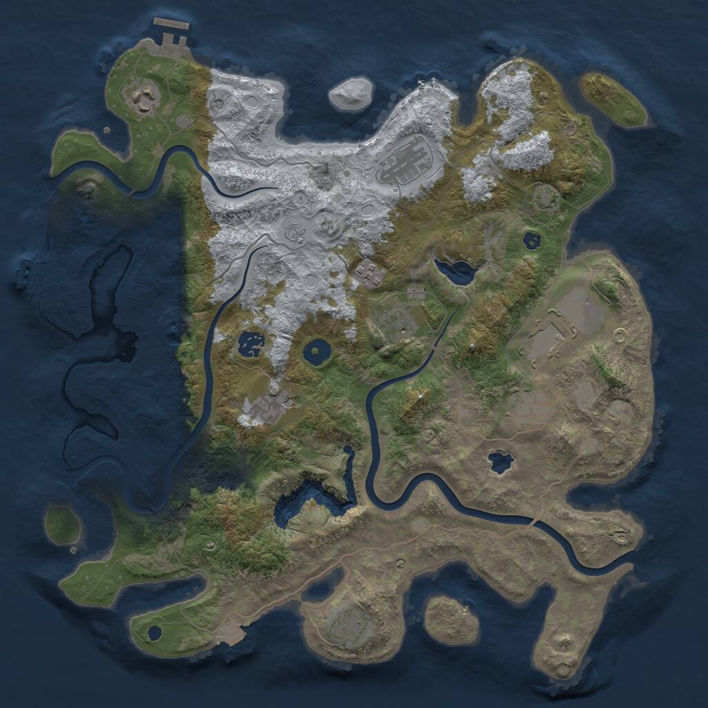 Rust Map: Procedural Map, Size: 4000, Seed: 772690033, 15 Monuments