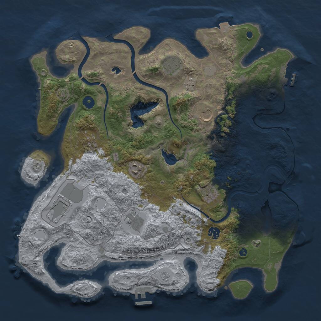 Rust Map: Procedural Map, Size: 4000, Seed: 2083923345, 15 Monuments
