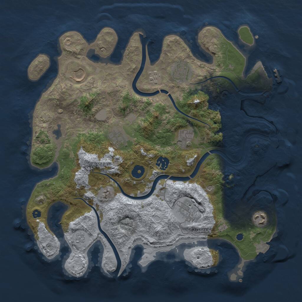 Rust Map: Procedural Map, Size: 3500, Seed: 2026072804, 14 Monuments