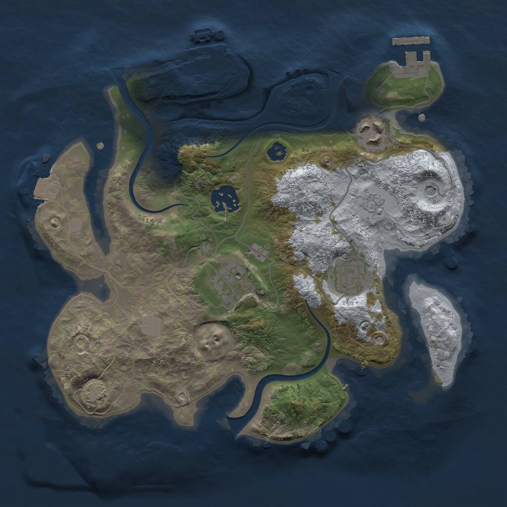 Rust Map: Procedural Map, Size: 2727, Seed: 27272727, 10 Monuments