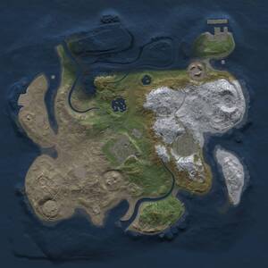 Thumbnail Rust Map: Procedural Map, Size: 2727, Seed: 27272727, 10 Monuments