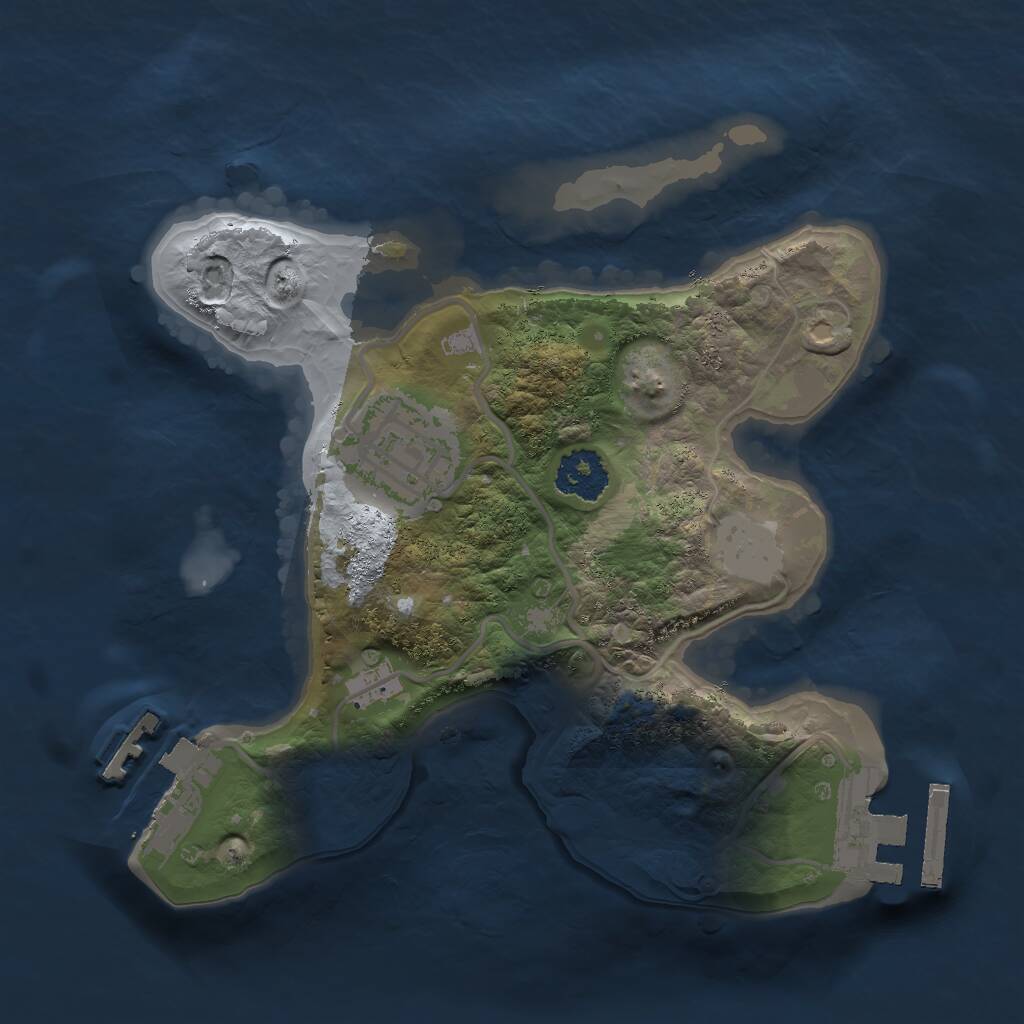 Rust Map: Procedural Map, Size: 2000, Seed: 3594812, 4 Monuments