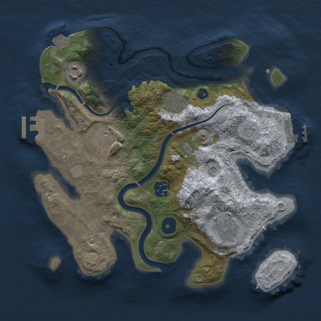 Rust Map: Procedural Map, Size: 3000, Seed: 1320914130, 11 Monuments