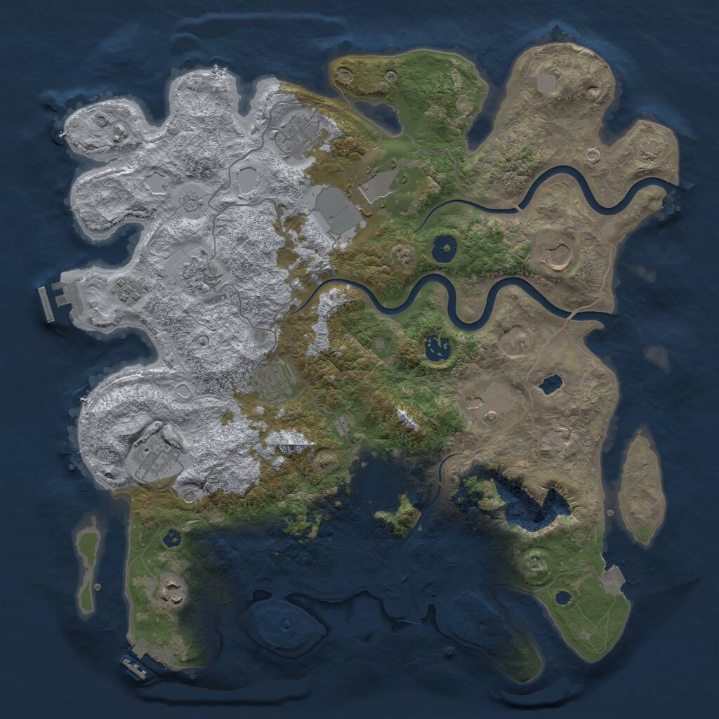 Rust Map: Procedural Map, Size: 4000, Seed: 32354, 17 Monuments