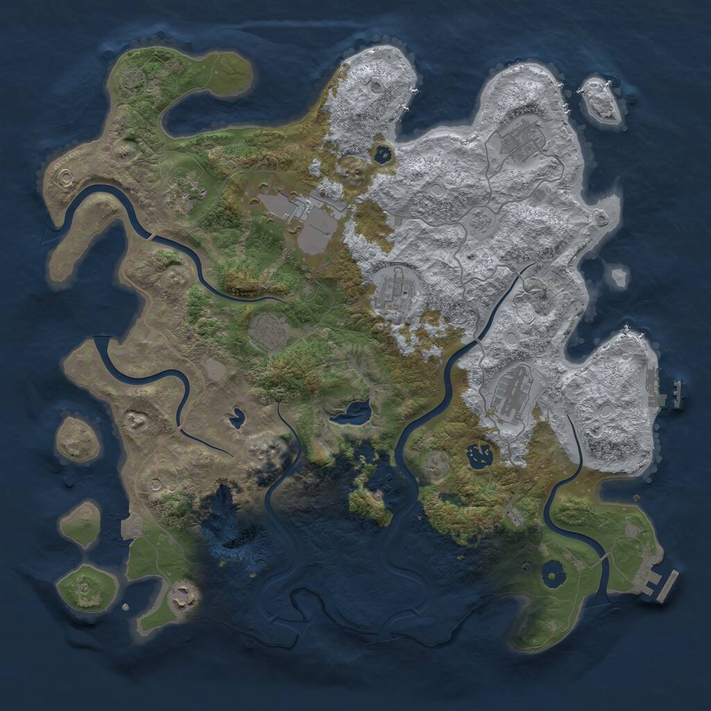Rust Map: Procedural Map, Size: 4096, Seed: 123, 15 Monuments